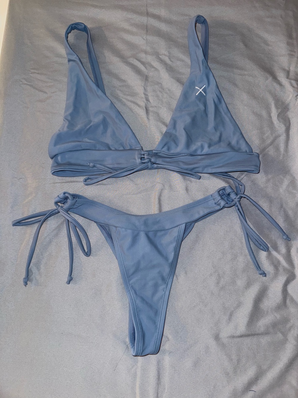 Women's Blue Tie-Side Bikini Set